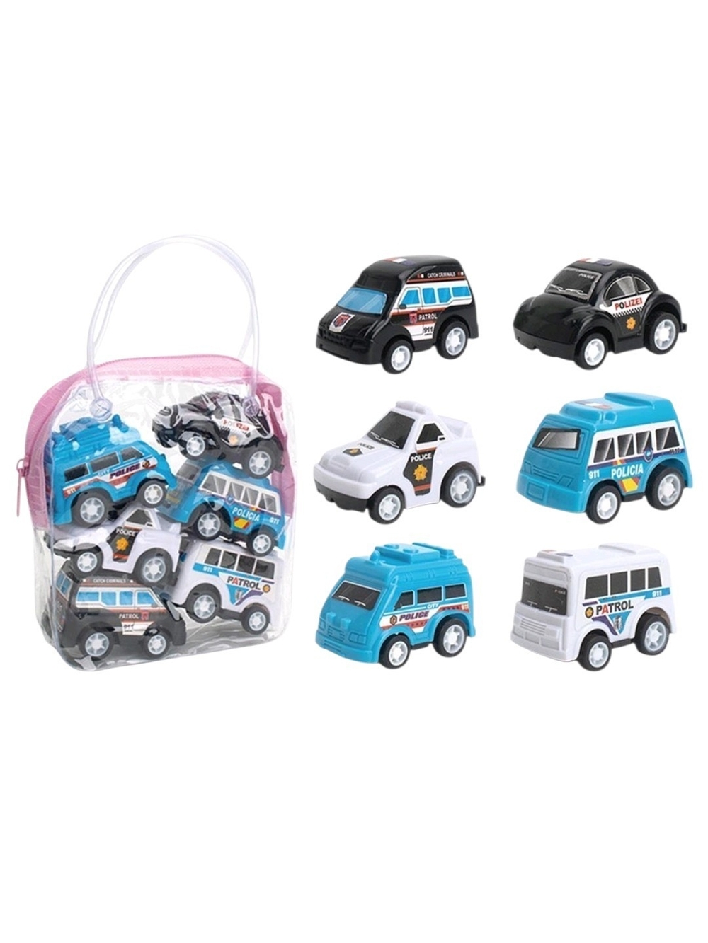 Kids Toy Police & Patrol Vehicle Play Set - Blue & White